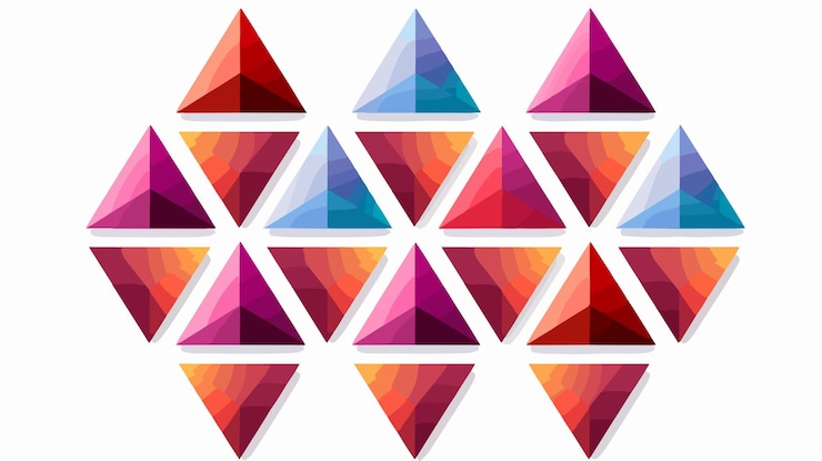 Vector triángulos geométricos ícono vectorial ilustración de dibujos animados