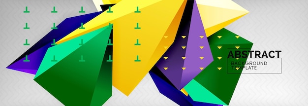 Triángulos modelo de polígono de fondo vectorial en 3D