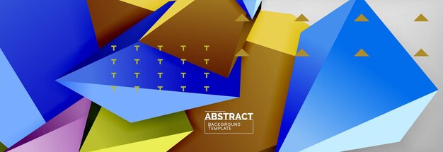 Triángulos modelo de polígono de fondo vectorial en 3D