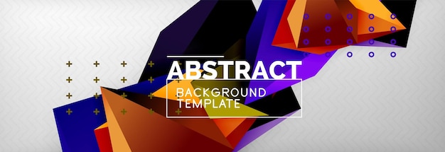 Triángulos modelo de polígono de fondo vectorial en 3D