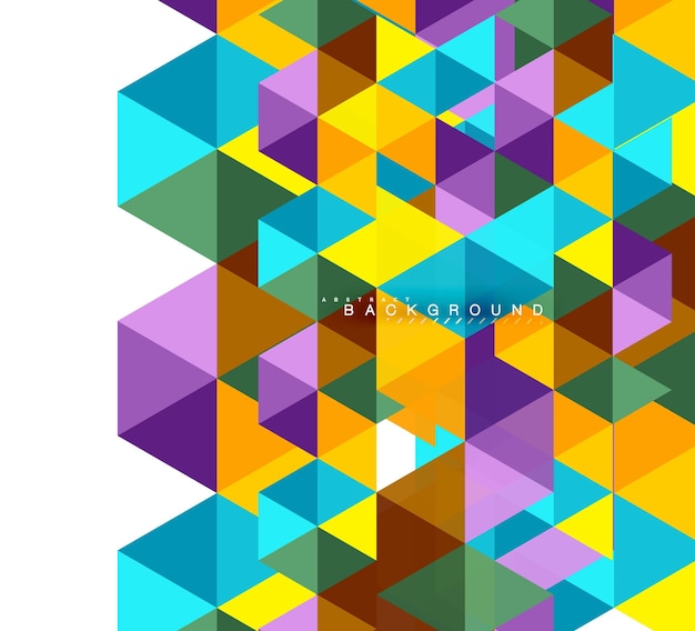Triángulos multicolores concepto de azulejos de mosaico de fondo abstracto