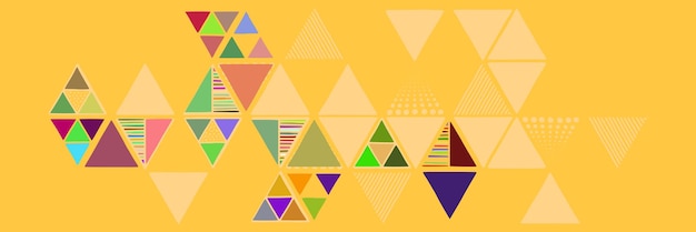 Triángulos multicolores de fondo brillante abstracto