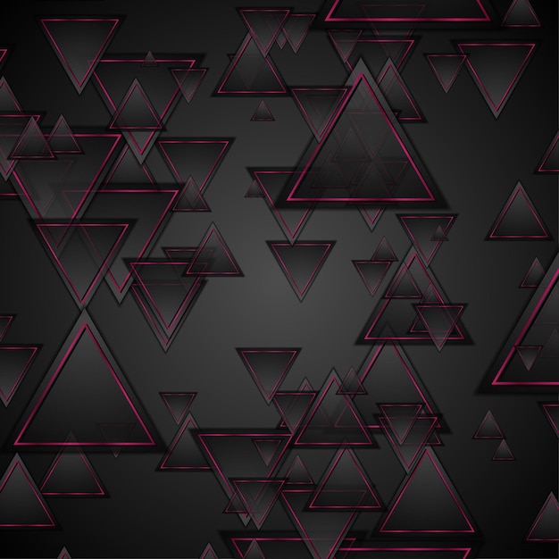 Triángulos negros y púrpuras fondo geométrico abstracto