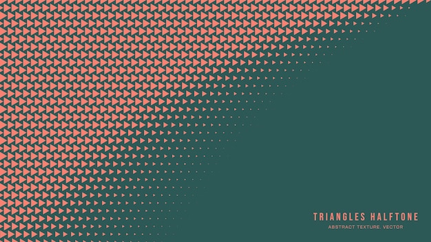 Triángulos patrón de medio tono borde radial vector naranja verde fondo abstracto