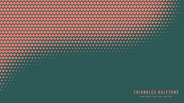 Triángulos patrón de medio tono suave borde curvo vector naranja verde abstracción