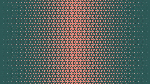 Triángulos patrón de medio tono vector de gradiente lineal naranja verde telón de fondo abstracto