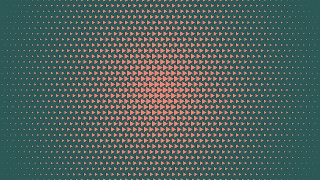 Triángulos patrón de medio tono vector de gradiente radial naranja verde telón de fondo abstracto
