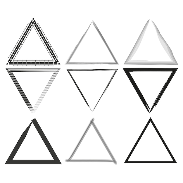 Triángulos de pincel Arte conceptual Pintura de tinta Pincel de mancha Ilustración vectorial