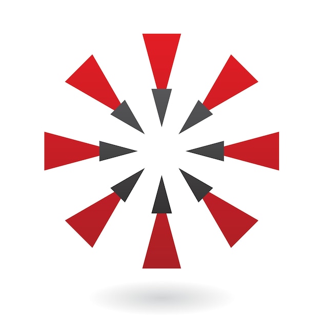 Triángulos rojos con puntas puntiagudas negras Icono de logotipo abstracto