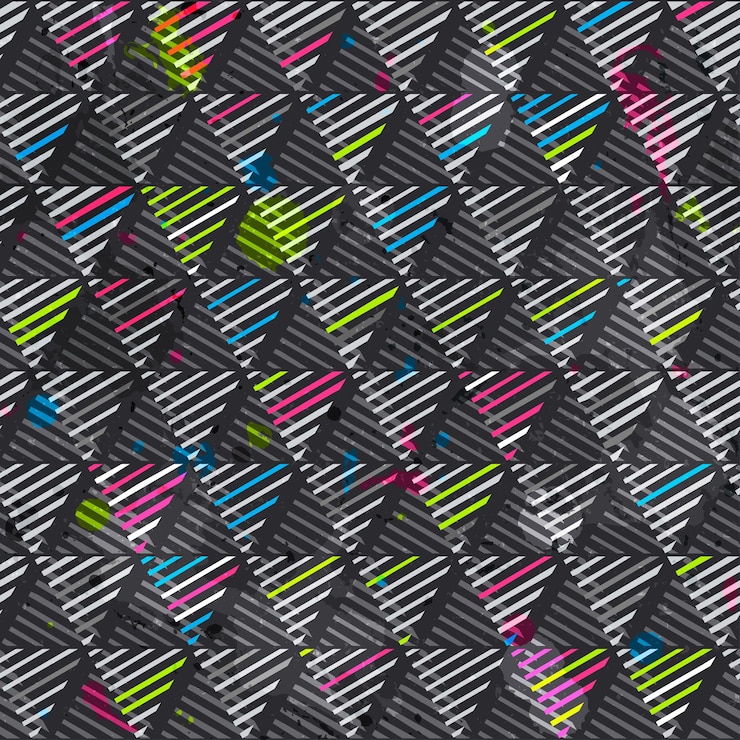 Vector triángulos urbanos de patrones sin fisuras con efecto grunge