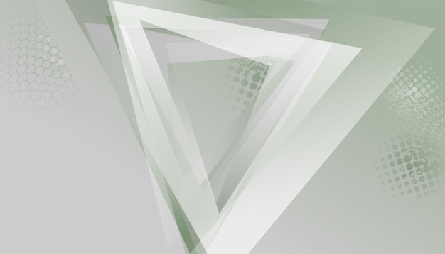 Triángulos verdes y grises fondo geométrico abstracto