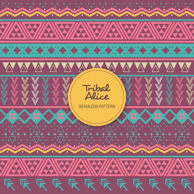 Tribal alice seamless pattern