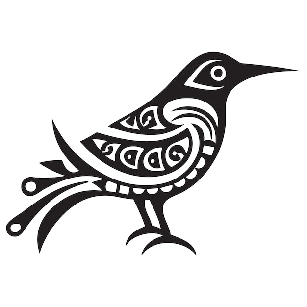 Vector tribal pájaro silueta pájaro svg pdf dxf png pájaro clipart pájaro vector logo pájaro tatuaje