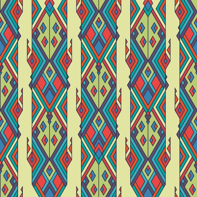 Vector tribal vintage étnico de patrones sin fisuras. azteca, mexicana, navajo, motivo africano.