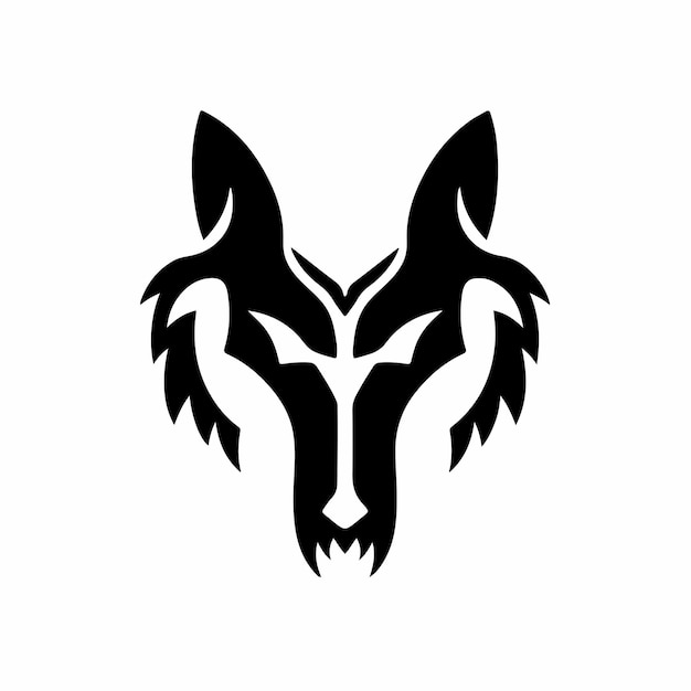 Tribal Wolf Head Logo Tattoo Design Stencil Vector Ilustración