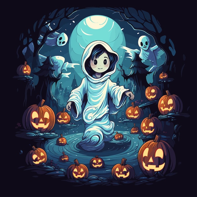 Trick_or_Treating_Ghost_vector_ilustrado