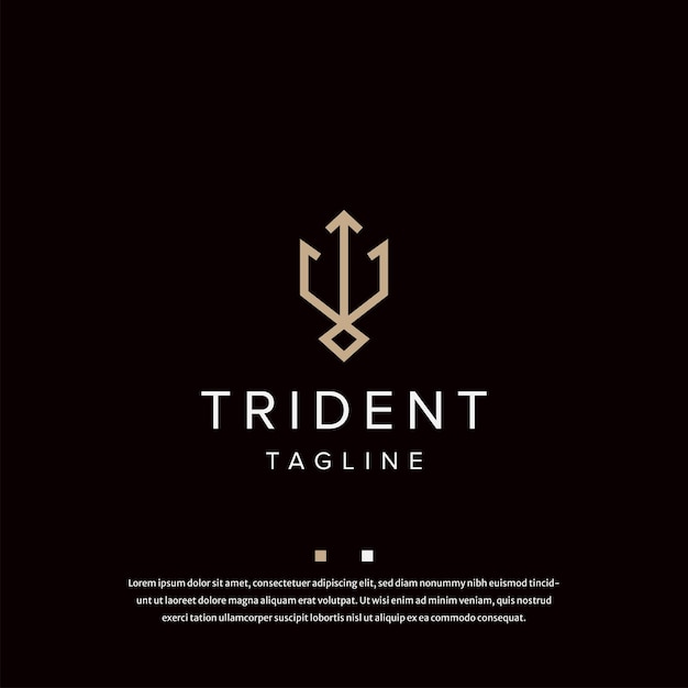 Trident logo icono diseño plantilla vector plano