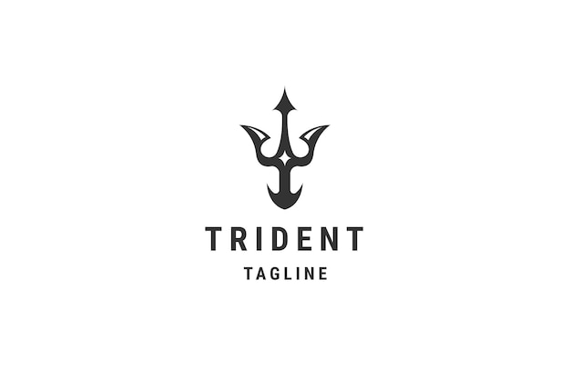 Vector trident logo icono diseño plantilla vector plano