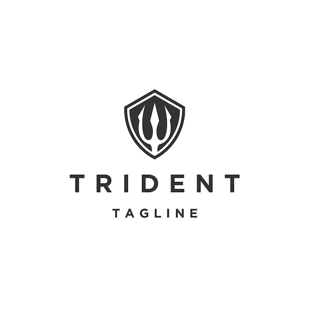 Trident logo icono diseño plantilla vector plano