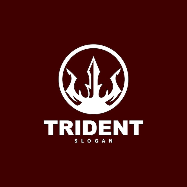 Trident Logo Vector Magic Spear of Poseidon Neptune Triton King Diseño Plantilla Icono Marca Ilustración