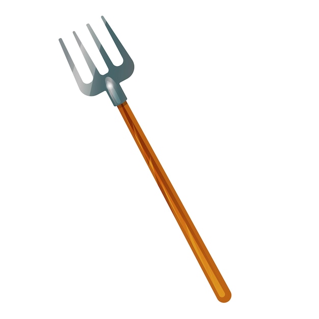 Vector un tridente aislado sobre un fondo incoloro un hayfork una punta