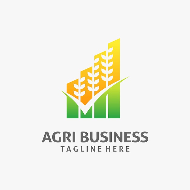 Vector trigo y gráfico para el diseño del logotipo de la agroindustria