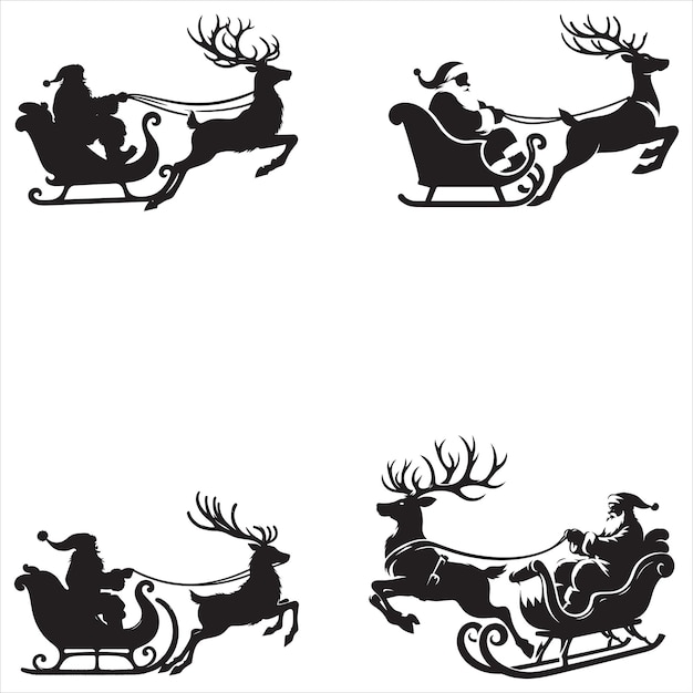El trineo de Papá Noel y la silueta del reno