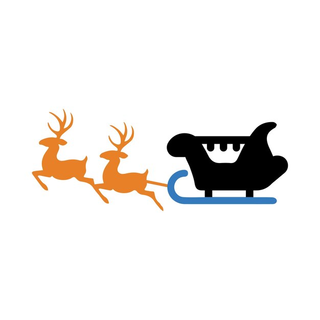 Trineo Santa Claus ciervo Navidad Vehículo y icono de ciervo