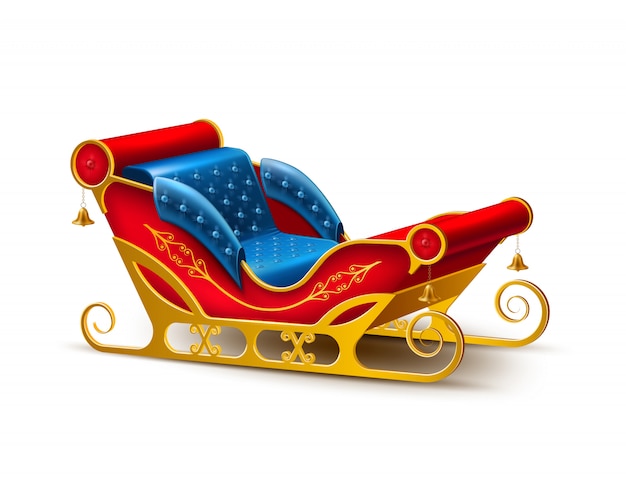 Trineo de vacaciones de navidad de santa claus