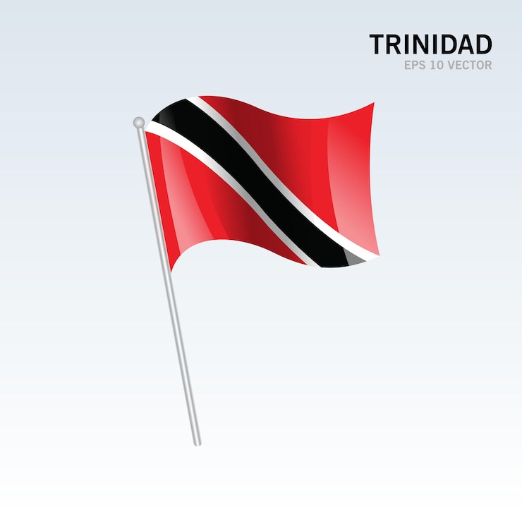 Vector trinidad ondeando la bandera aislado en gris