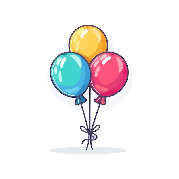 Vector trio de globos coloridos flotando diseño de ilustración vectorial festivo