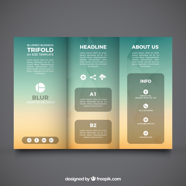 Vector tríptico de negocios borroso