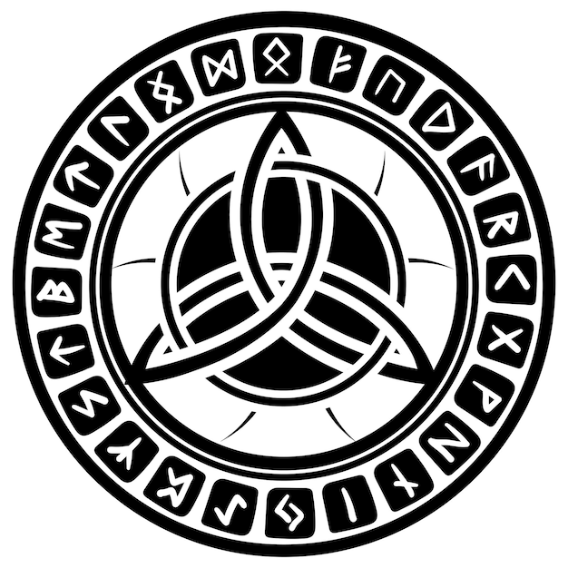 Triquetra en círculo trikvetr nudo forma trinidad vector todo