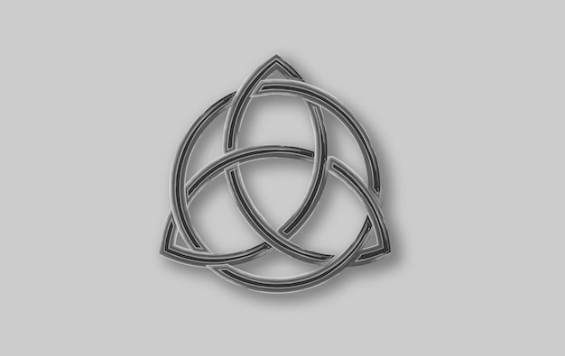 Triquetra logotipo geométrico Nudo de la Trinidad Símbolo wiccano para la protección Nodo celta vectorial acuarela