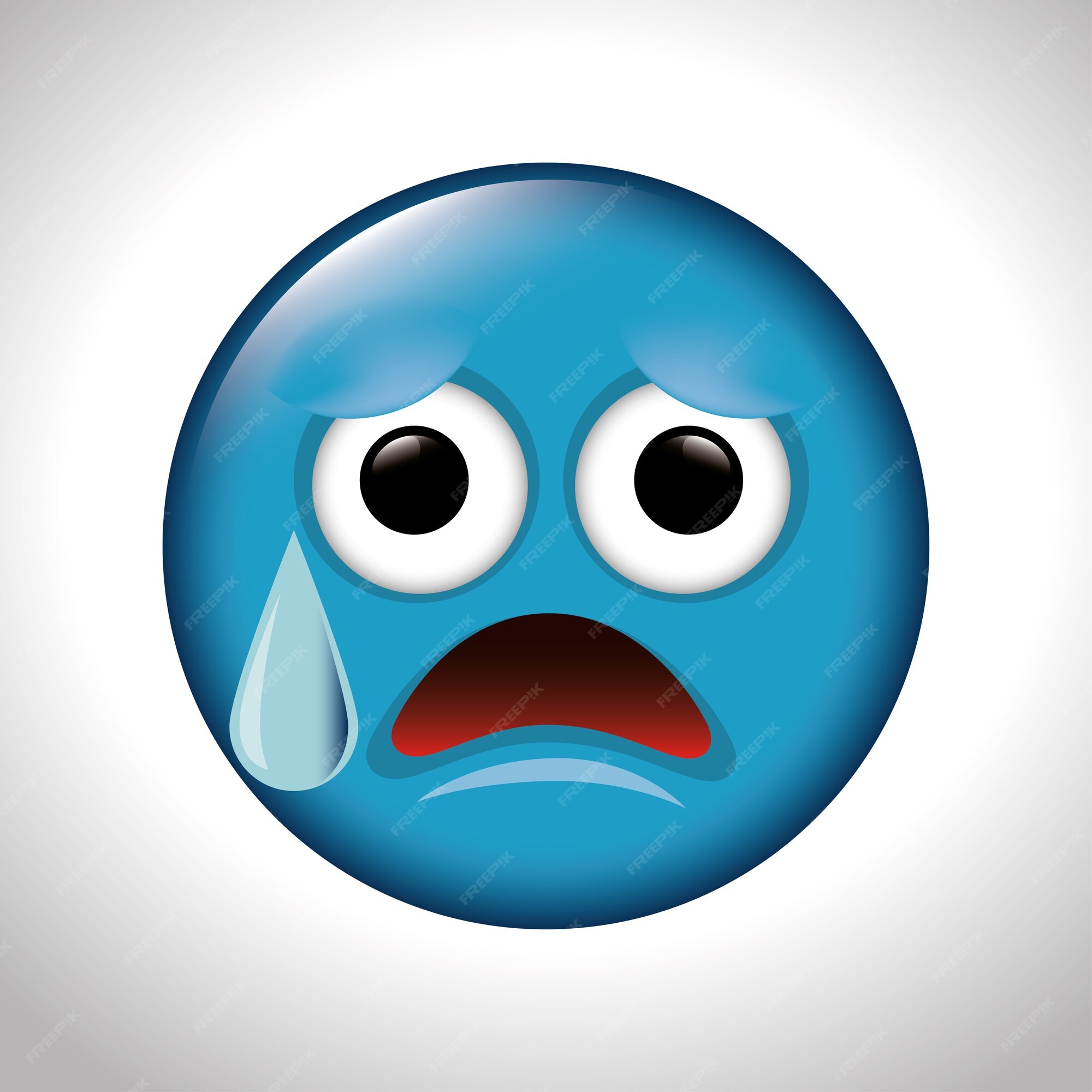 Triste y angustia cara emoticon vector ilustración eps 10 | Vector Premium