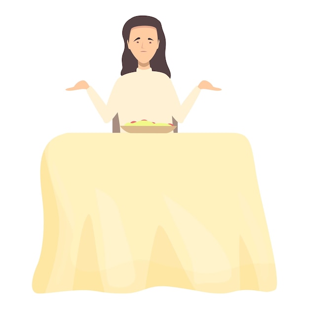 Triste crítico de comida icono dibujos animados vector Revisar comida Certificado cocinero