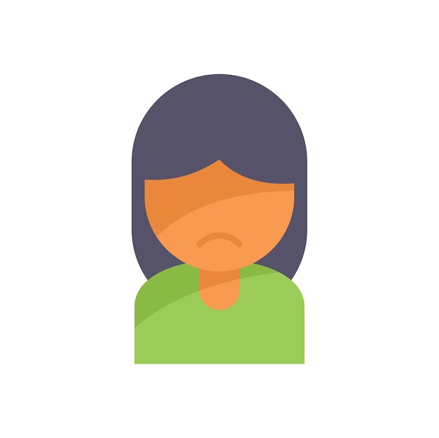 Triste disgusto persona icono vector plano Redes sociales Facebook negativo aislado
