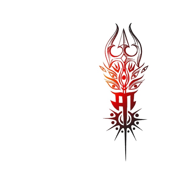 Trisulam con Maa Hindi Text Happy Navratri Background.