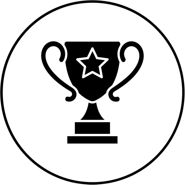 un trofeo blanco y negro con una estrella en él