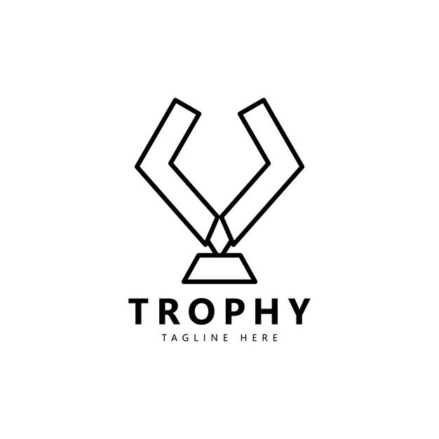 Trofeo de campeones para la inspiración del diseño del logotipo del premio ganador