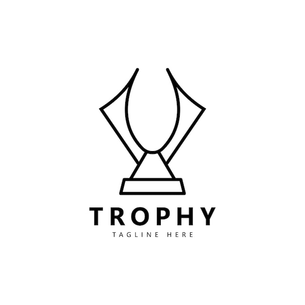 Vector trofeo de campeones para la inspiración del diseño del logotipo del premio ganador