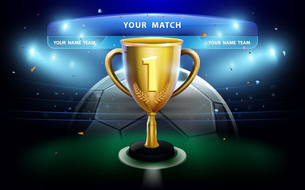 Trofeo de copa con marcador