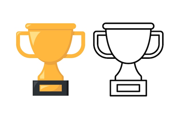 Trofeo de estilo plano y contorno