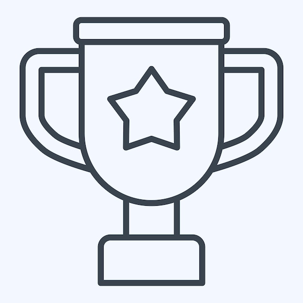 Trofeo de íconos relacionado con el estilo de línea de símbolos de Office ilustración de diseño simple
