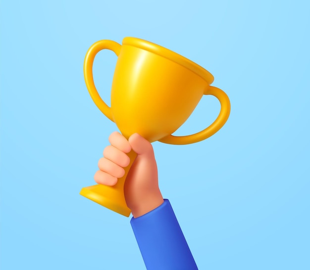 El trofeo de la mano 3d