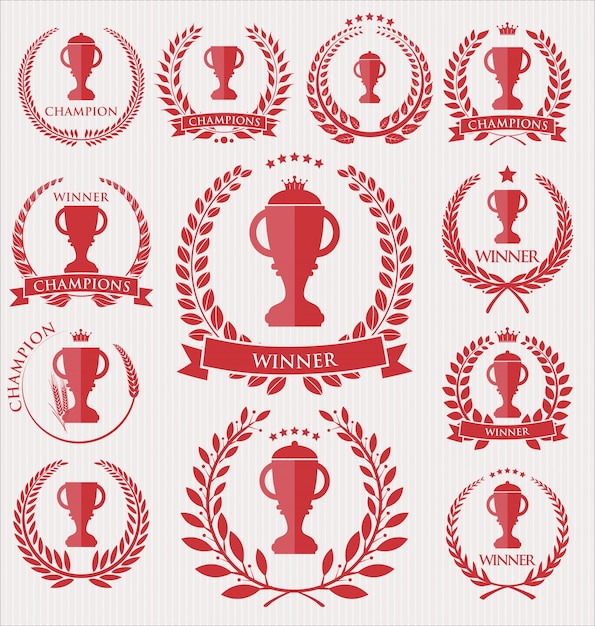 Trofeo retro insignias colección