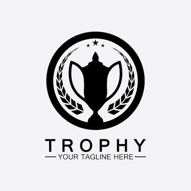 Trofeo vector logo iconocampeones trofeo logo icono para ganador premio plantilla de logotipo