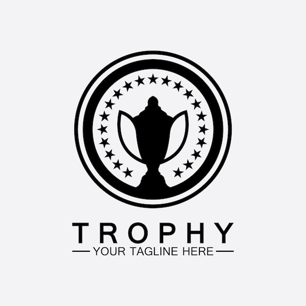 Trofeo vector logo iconocampeones trofeo logo icono para ganador premio plantilla de logotipo