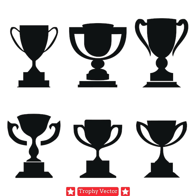 Trofeos de oro que celebran el éxito con diseños en silueta