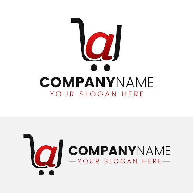 Trolley shop y letra a logo